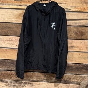 Adams Black Hooded Windbreaker